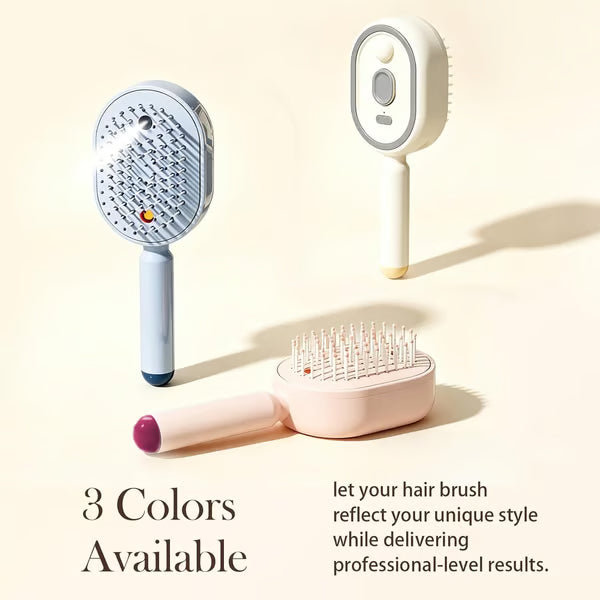 Electric Spray Air Cushion Massage Comb, Self-Cleaning Anti-Tangle Hair Brush, Anti-Static Volumizing Scalp Massage Brush for Dry Frizzy Hair Care