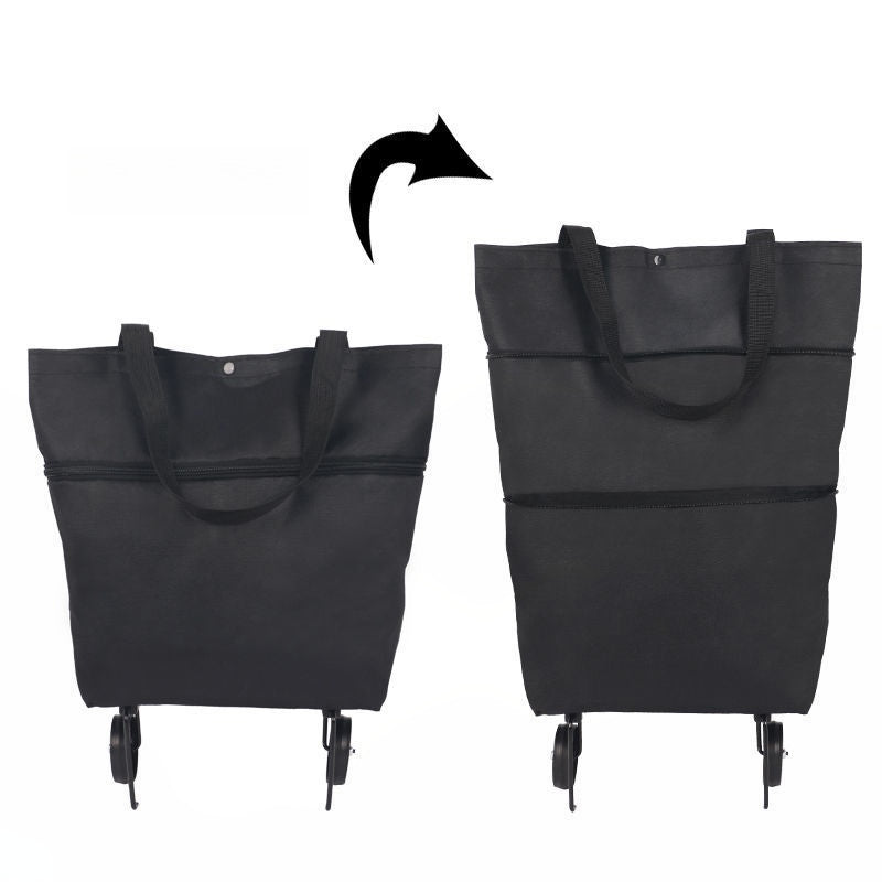 š 2-in-1 Foldable Shopping Cart | Shop, Carry & Roll with Ease