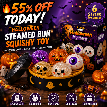 🔥 55% OFF TODAY 🎃 Healrize® Halloween Steamed Bun Squishy Random Mystery Box | 6 Spooky Styles to Collect🎃
