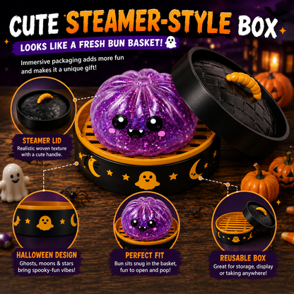 🔥 55% OFF TODAY 🎃 Healrize® Halloween Steamed Bun Squishy Random Mystery Box | 6 Spooky Styles to Collect🎃