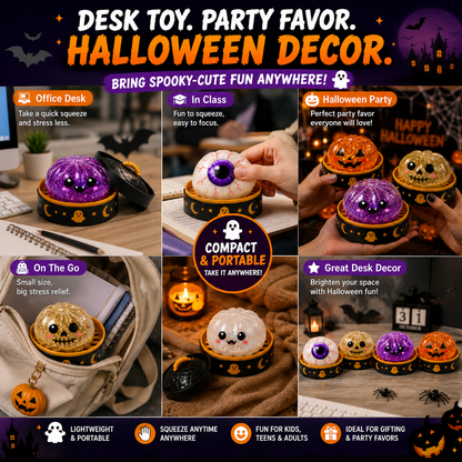🔥 55% OFF TODAY 🎃 Healrize® Halloween Steamed Bun Squishy Random Mystery Box | 6 Spooky Styles to Collect🎃
