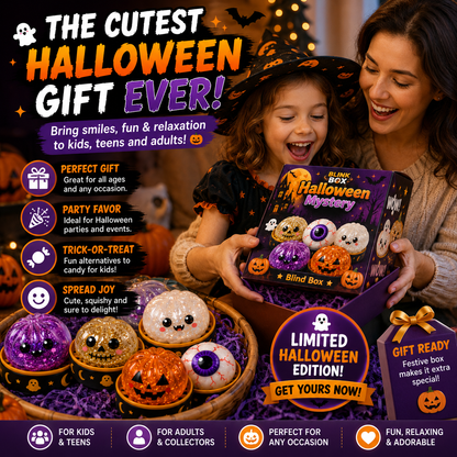 🔥 55% OFF TODAY 🎃 Healrize® Halloween Steamed Bun Squishy Random Mystery Box | 6 Spooky Styles to Collect🎃
