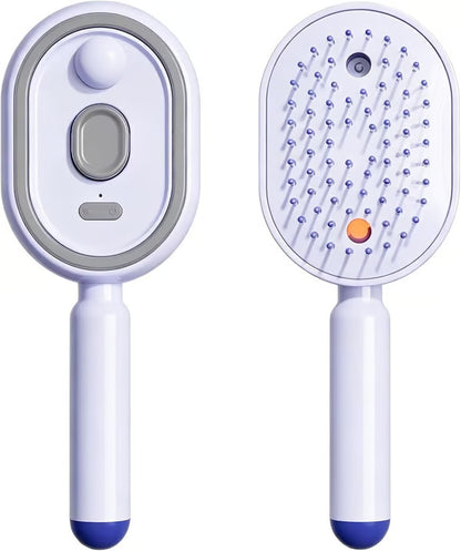Electric Spray Air Cushion Massage Comb, Self-Cleaning Anti-Tangle Hair Brush, Anti-Static Volumizing Scalp Massage Brush for Dry Frizzy Hair Care