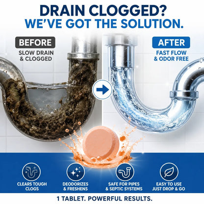 💥Active Oxygen Foaming Drain Cleaner Tablets – Weekly Care for Kitchen & Bathroom Drains