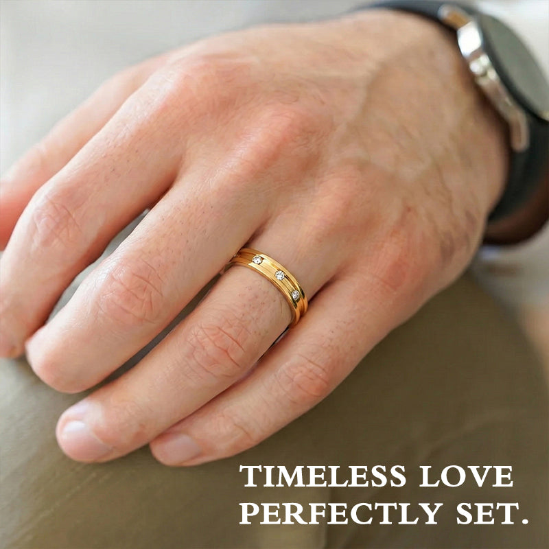 US-💜Minimal Gold Diamond Couple Ring Set✨✨