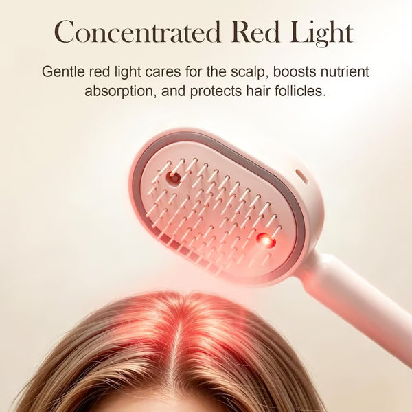 Electric Spray Air Cushion Massage Comb, Self-Cleaning Anti-Tangle Hair Brush, Anti-Static Volumizing Scalp Massage Brush for Dry Frizzy Hair Care
