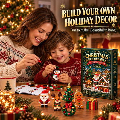 🎄 24-Day Christmas Brick Ornament Advent Calendar Set 🎁