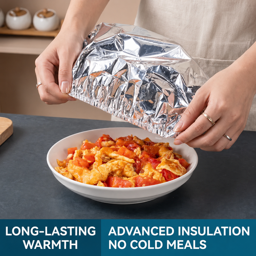 Heat-Lock Foil Food Covers – 50 Pack for Hot Meals & Leftovers
