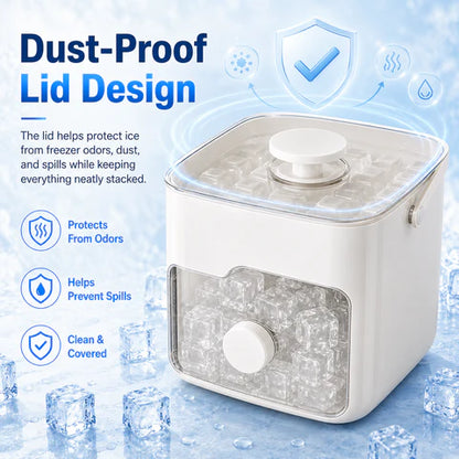 48-Cube Press Release Ice Maker Tray with Lid & Storage Bin