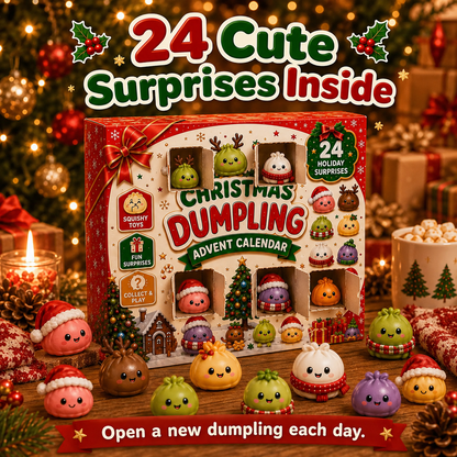 🥟 Christmas Dumpling Squishy Advent Calendar – 24 Days Holiday Toys 🎄