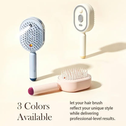 Electric Spray Air Cushion Massage Comb, Self-Cleaning Anti-Tangle Hair Brush, Anti-Static Volumizing Scalp Massage Brush for Dry Frizzy Hair Care