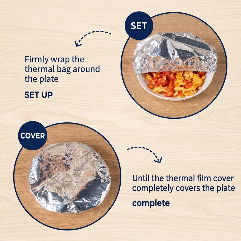 Heat-Lock Foil Food Covers – 50 Pack for Hot Meals & Leftovers
