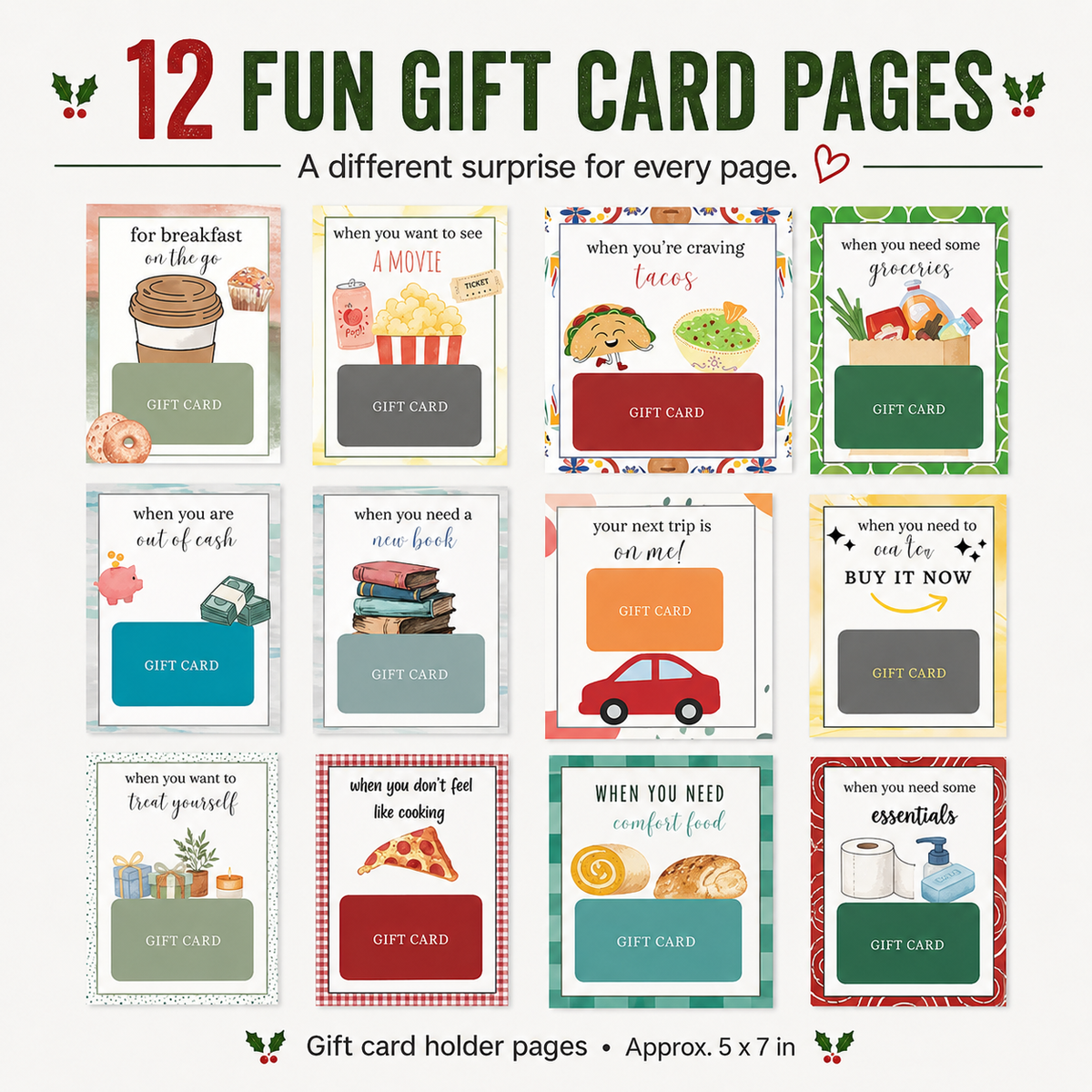 🎁 Christmas Gift Card Surprise Book – Turn Gift Cards Into 12 Holiday Surprises