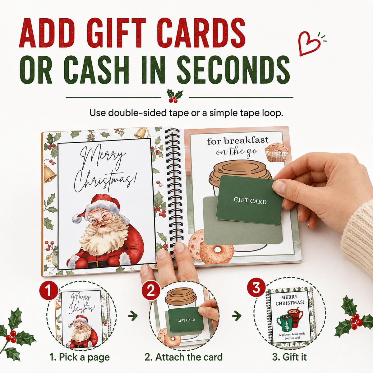 🎁 Christmas Gift Card Surprise Book – Turn Gift Cards Into 12 Holiday Surprises