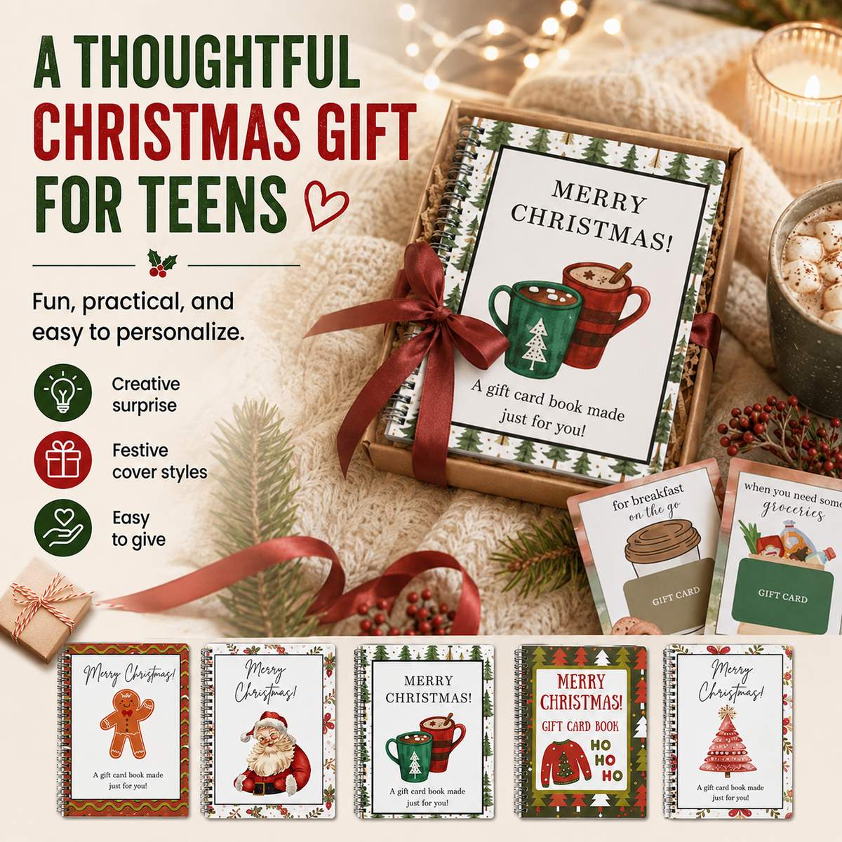 🎁 Christmas Gift Card Surprise Book – Turn Gift Cards Into 12 Holiday Surprises