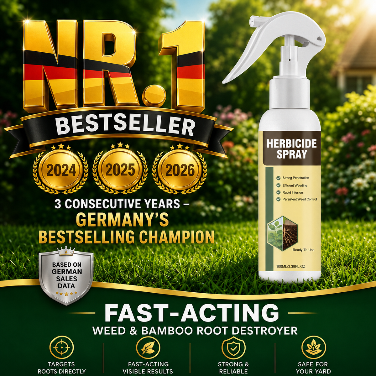 🔥🔥🔥2026 SALE - Fast-Acting Weed & Grass Killer Spray – Targets Weeds to the Root