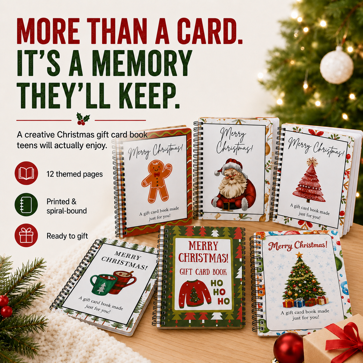 🎁 Christmas Gift Card Surprise Book – Turn Gift Cards Into 12 Holiday Surprises