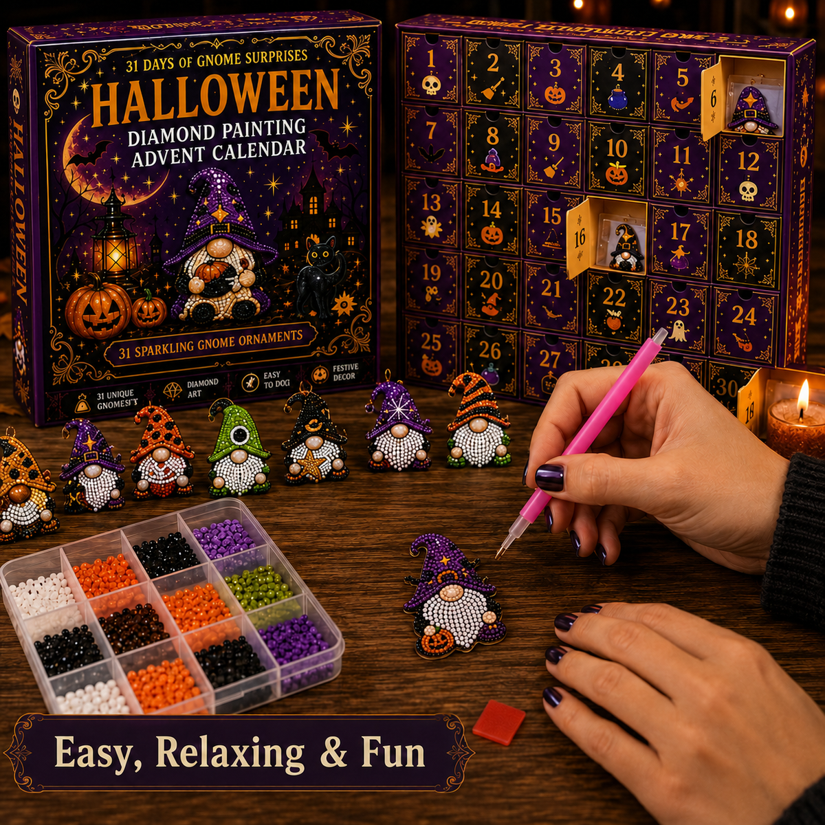 🎃🎄 Gnome Diamond Painting Advent Calendar – Halloween, Christmas & More