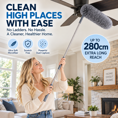 ✨🧹 Telescopic Microfiber Duster – Clean High & Hard-to-Reach Areas