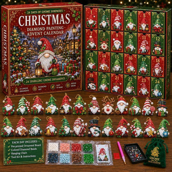🎃🎄 Gnome Diamond Painting Advent Calendar – Halloween, Christmas & More