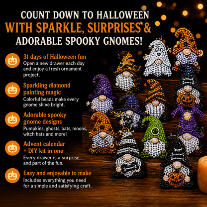 🎃🎄 Gnome Diamond Painting Advent Calendar – Halloween, Christmas & More