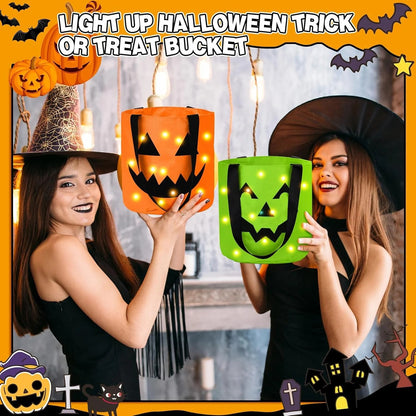🎃LED Light-Up Halloween Candy Bucket Set – 3 or 4 Colors 👻