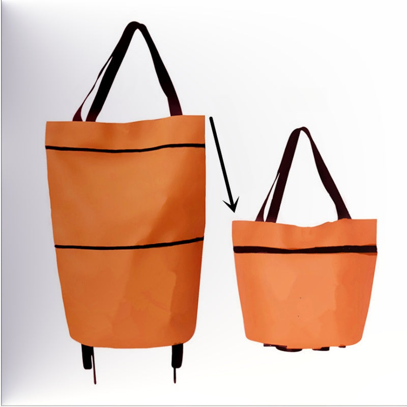 🛒 2-in-1 Foldable Shopping Cart | Shop, Carry & Roll with Ease