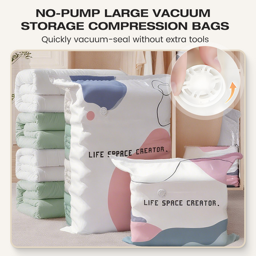 💨 No-Pump 3D Vacuum Storage Bags — Compress in Seconds & Save Up to 80% Space