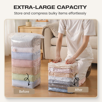 💨 No-Pump 3D Vacuum Storage Bags — Compress in Seconds & Save Up to 80% Space