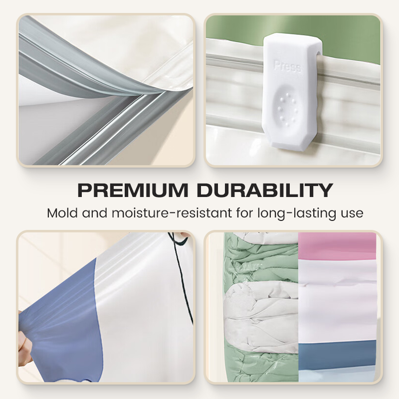 💨 No-Pump 3D Vacuum Storage Bags — Compress in Seconds & Save Up to 80% Space