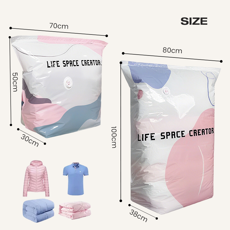 💨 No-Pump 3D Vacuum Storage Bags — Compress in Seconds & Save Up to 80% Space