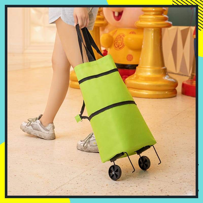 🛒 2-in-1 Foldable Shopping Cart | Shop, Carry & Roll with Ease