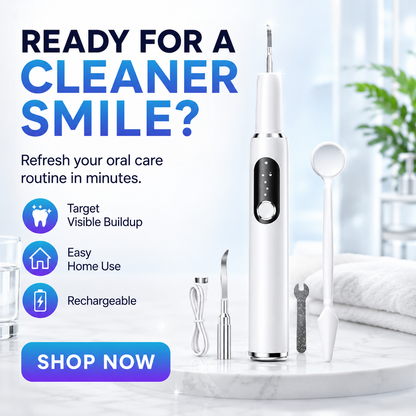 🦷 T6 Ultrasonic Teeth Cleaner – 5-Mode Tartar & Plaque Removal Kit ✨