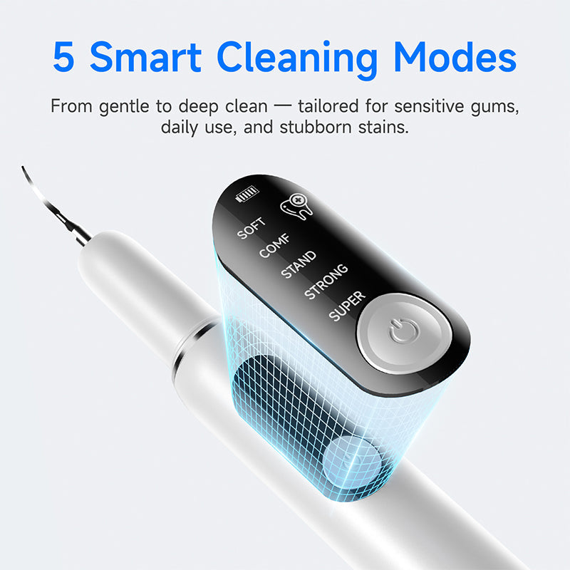 🦷 T6 Ultrasonic Teeth Cleaner – 5-Mode Tartar & Plaque Removal Kit ✨