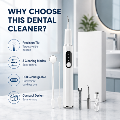 🦷 T6 Ultrasonic Teeth Cleaner – 5-Mode Tartar & Plaque Removal Kit ✨